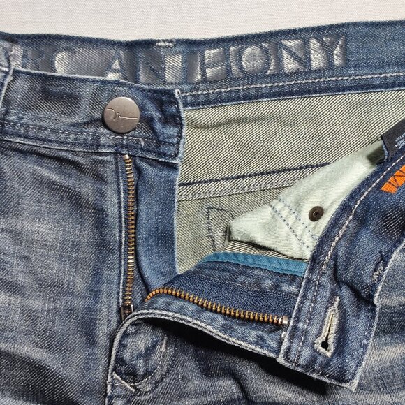 Mark Anthony jeans slim fit men's size 30X32 hard washed denim blue - Picture 8 of 13